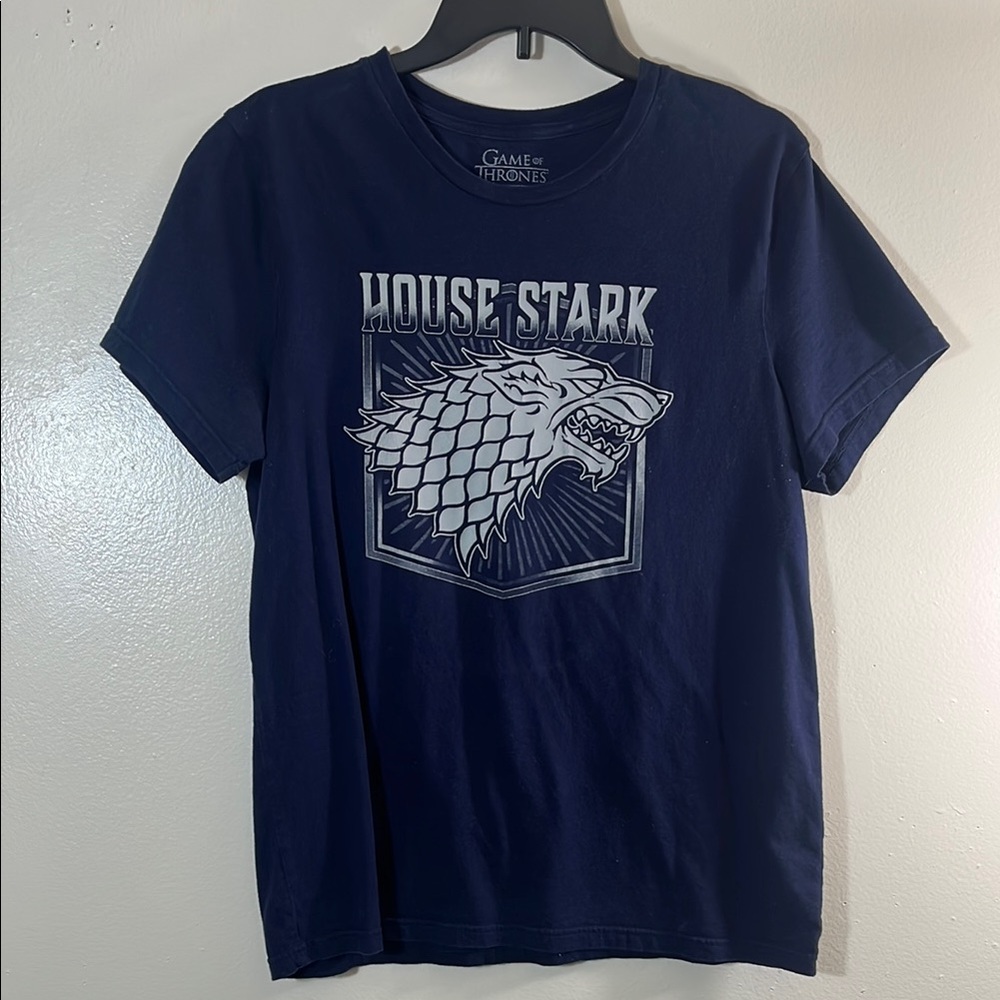 Games of Thrones graphic shirt House Stark Men's Blue T-Shirt size L